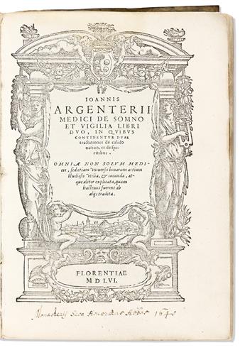 Argenterius, Johannes (1513-1574) De Somno et Vigilia Libri Duo.